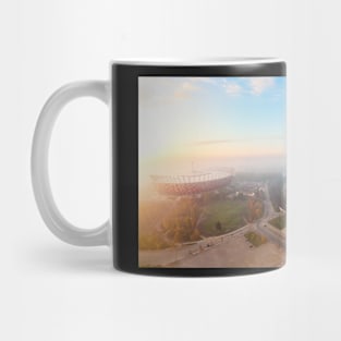 Warsaw at sunrise aerial view Mug